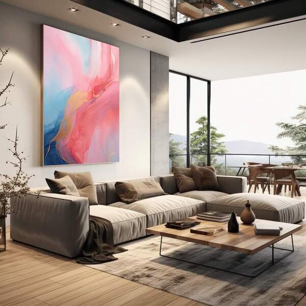 Quadro Decorativo Abstrato Primavera Doce - Elegncia e Sofisticao para seu Ambiente