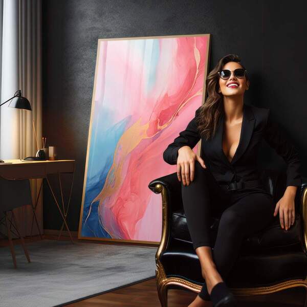 Quadro Decorativo Abstrato Primavera Doce - Elegncia e Sofisticao para seu Ambiente