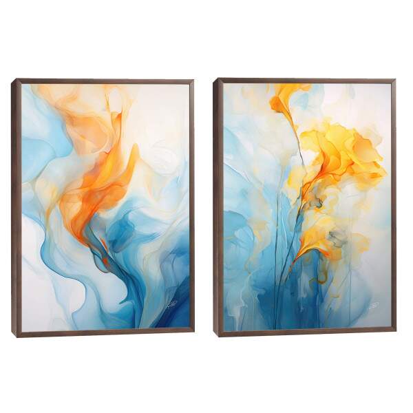 Quadro Decorativo Duo Abstrato Primavera - Arte Vibrante para Sua Casa