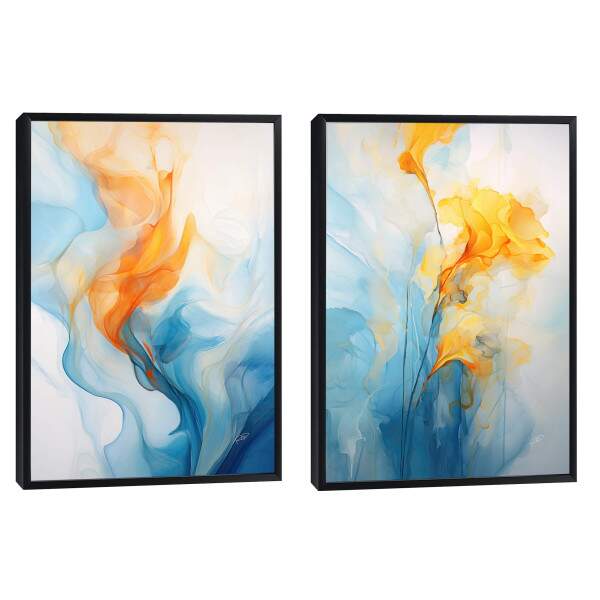 Quadro Decorativo Duo Abstrato Primavera - Arte Vibrante para Sua Casa