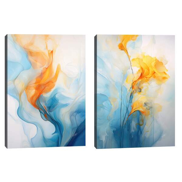 Quadro Decorativo Duo Abstrato Primavera - Arte Vibrante para Sua Casa