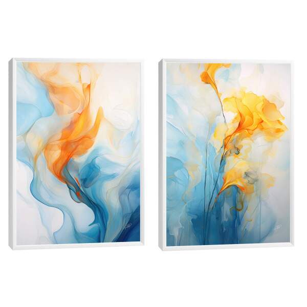 Quadro Decorativo Duo Abstrato Primavera - Arte Vibrante para Sua Casa