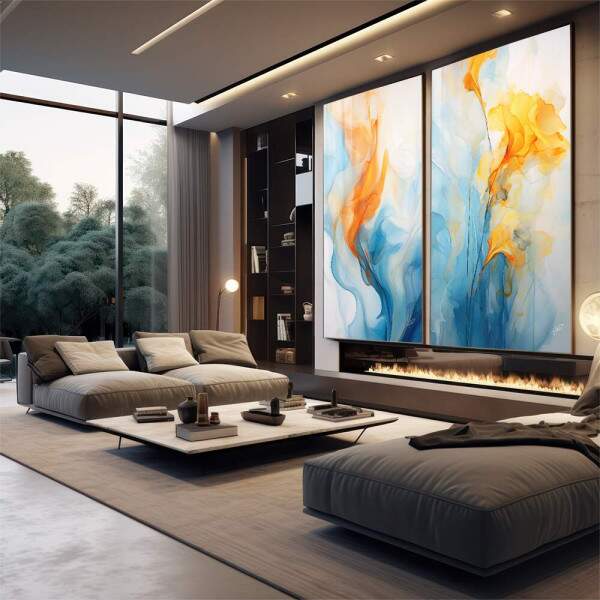 Quadro Decorativo Duo Abstrato Primavera - Arte Vibrante para Sua Casa