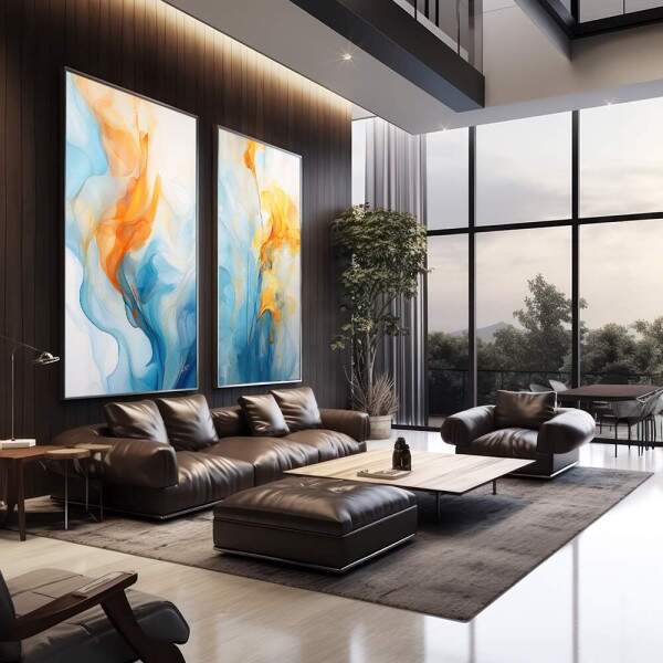Quadro Decorativo Duo Abstrato Primavera - Arte Vibrante para Sua Casa