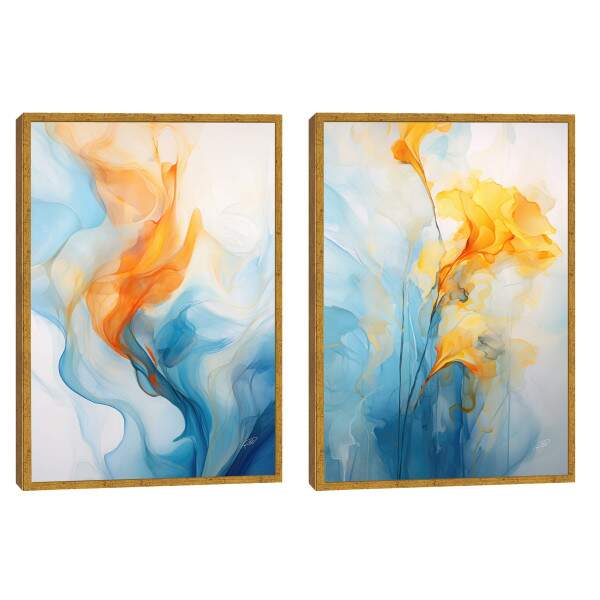 Quadro Decorativo Duo Abstrato Primavera - Arte Vibrante para Sua Casa