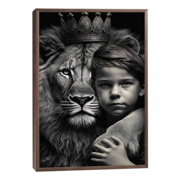 Quadro Decorativo Elegante Leo com Menino - Arte em Canvas Premium
