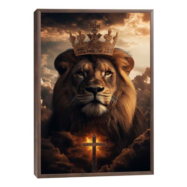 Quadro Decorativo Majestade do Leo - Beleza e Fora em sua Parede