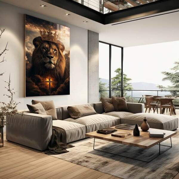 Quadro Decorativo Majestade do Leo - Beleza e Fora em sua Parede