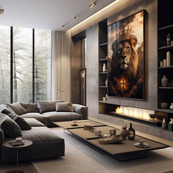 Quadro Decorativo Majestade do Leo - Beleza e Fora em sua Parede