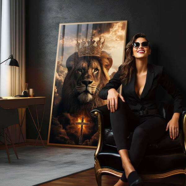 Quadro Decorativo Majestade do Leo - Beleza e Fora em sua Parede