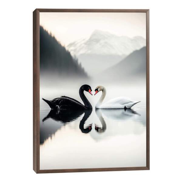 Quadro Decorativo O Amor Dos Cisnes
