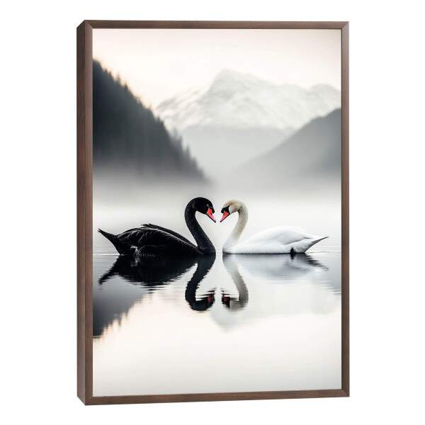 Quadro Decorativo O Amor Dos Cisnes
