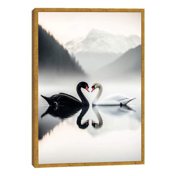 Quadro Decorativo O Amor Dos Cisnes