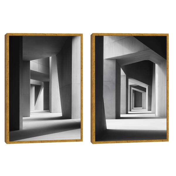 Quadro Decorativo Estruturas em Espiral com Design Contemporneo