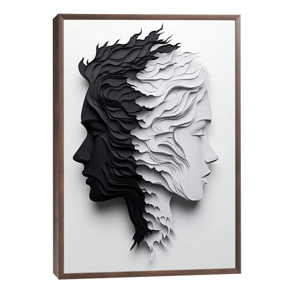 Quadro Decorativo Duas Faces Preto e Branco