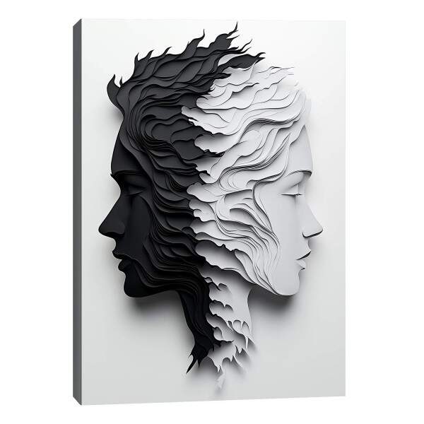 Quadro Decorativo Duas Faces Preto e Branco