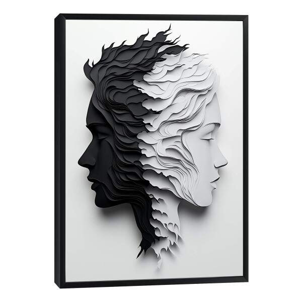 Quadro Decorativo Duas Faces Preto e Branco
