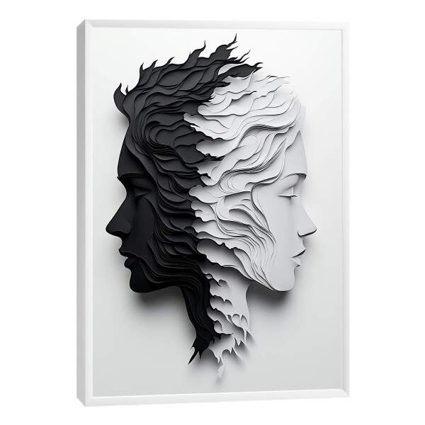 Quadro Decorativo Duas Faces Preto e Branco