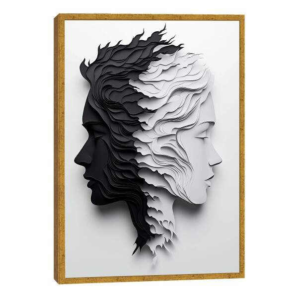 Quadro Decorativo Duas Faces Preto e Branco