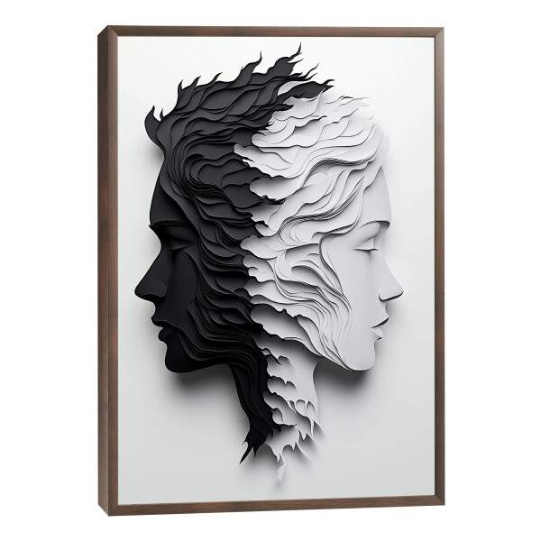 Quadro Decorativo Duas Faces Preto e Branco