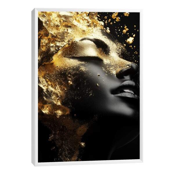 Quadro Decorativo Elegante Reflexo da Mulher Gold
