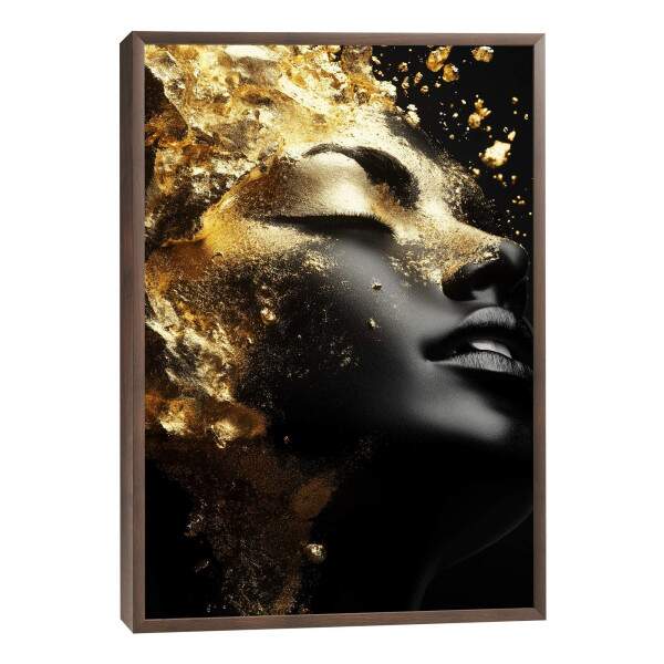Quadro Decorativo Elegante Reflexo da Mulher Gold