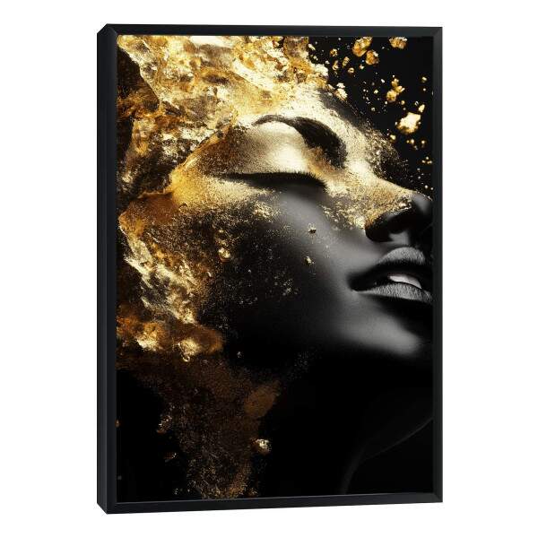 Quadro Decorativo Elegante Reflexo da Mulher Gold