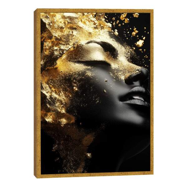Quadro Decorativo Elegante Reflexo da Mulher Gold