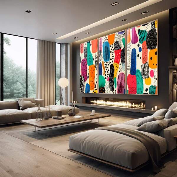 Quadro Decorativo A Beleza do Abstrato Desleixado