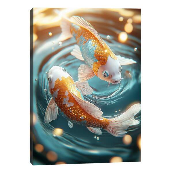 Quadro Decorativo Fluidez Das Carpas