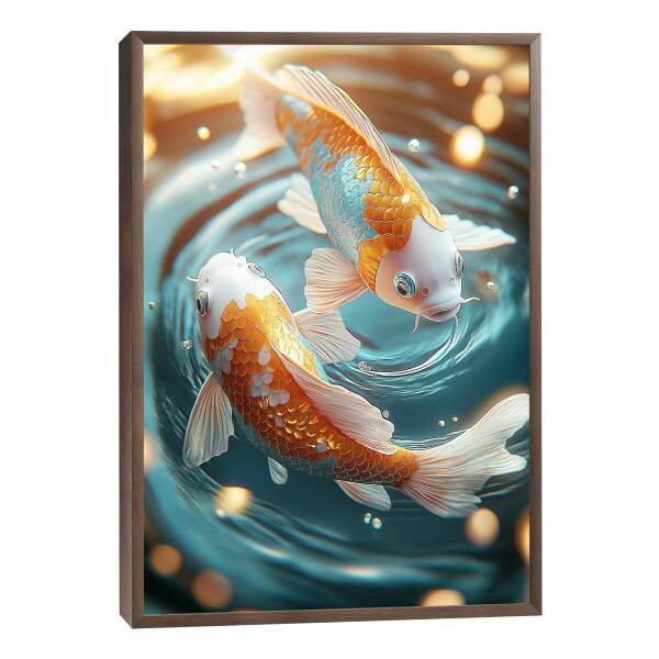 Quadro Decorativo Fluidez Das Carpas