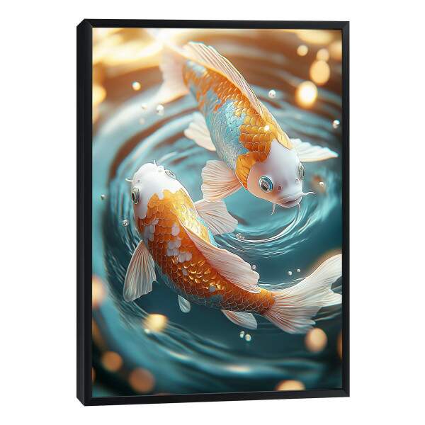 Quadro Decorativo Fluidez Das Carpas