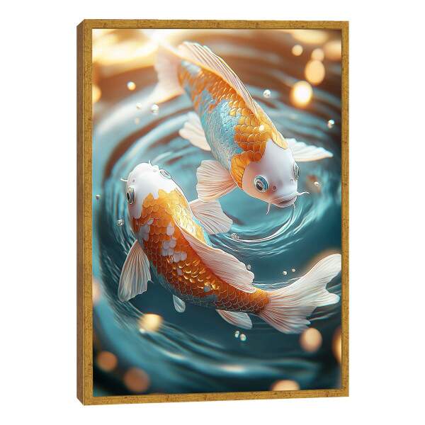 Quadro Decorativo Fluidez Das Carpas