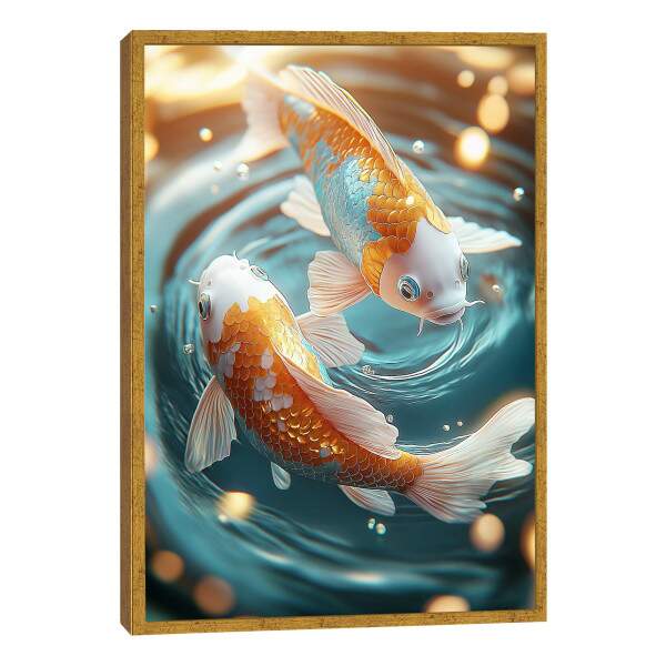 Quadro Decorativo Fluidez Das Carpas