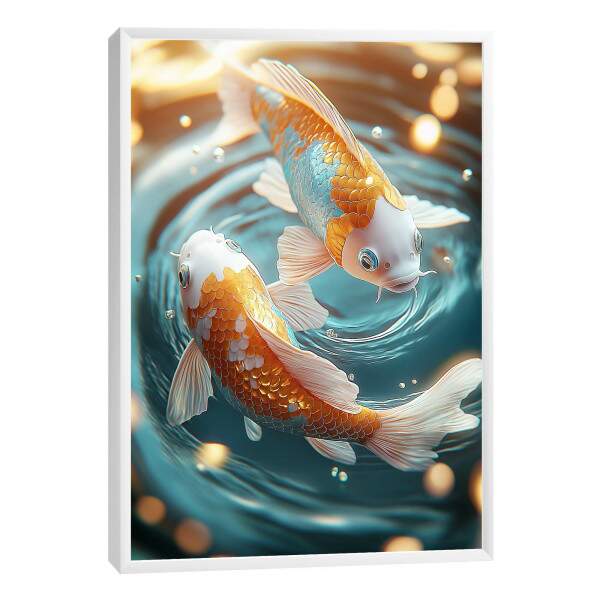 Quadro Decorativo Fluidez Das Carpas