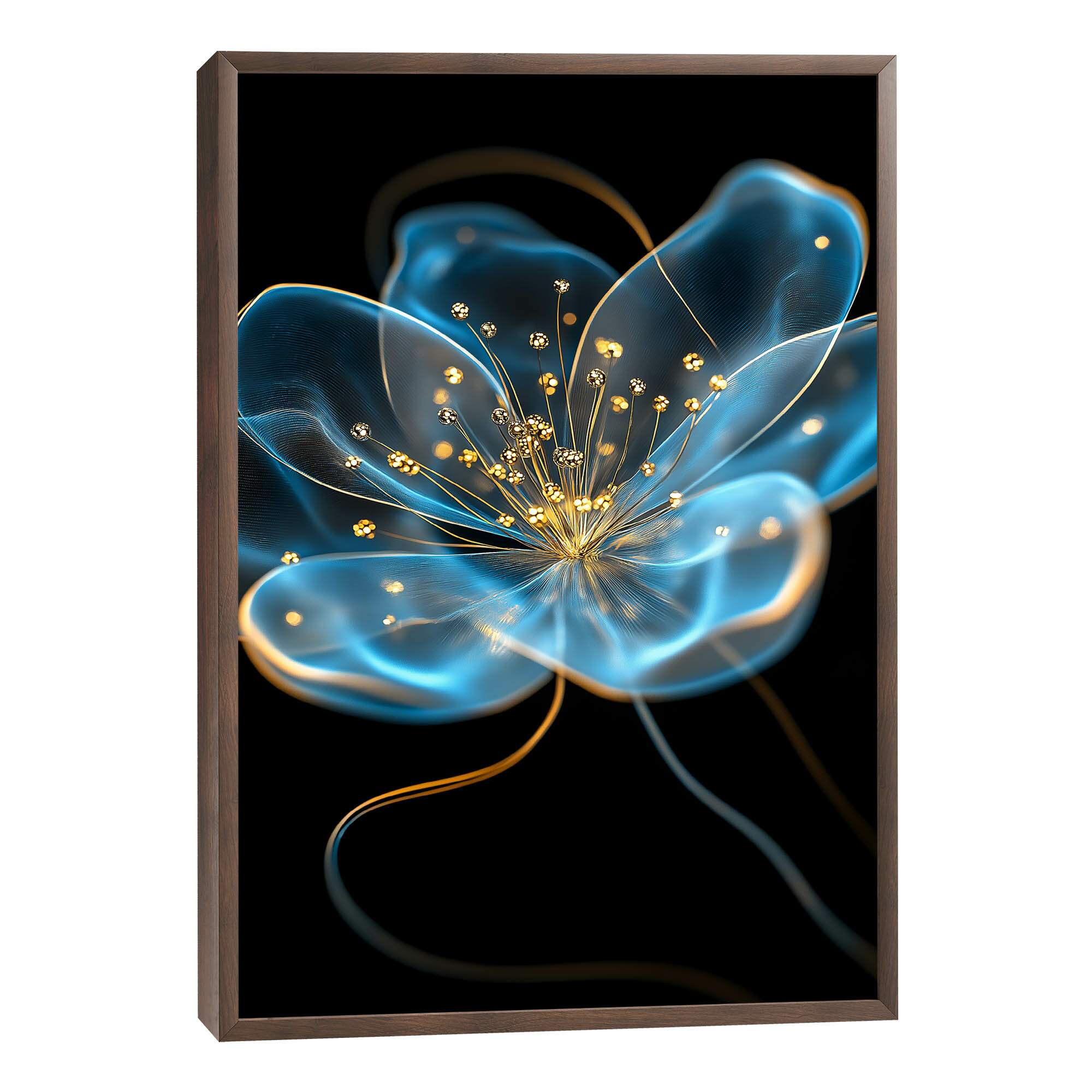 Quadro Decorativo Azul da Beleza Floral - Estilo e Elegância