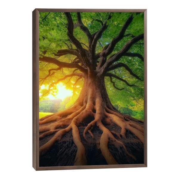 Quadro Decorativo Amanhecer da rvore da Vida Harmonia e Beleza