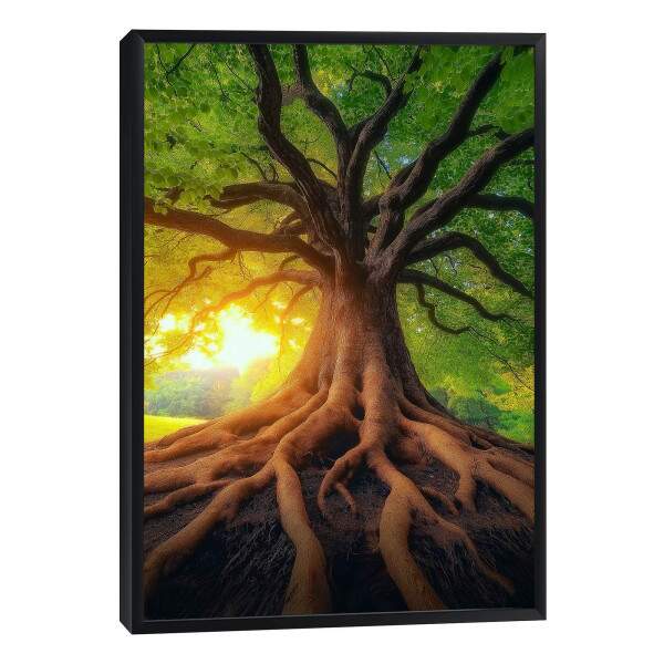 Quadro Decorativo Amanhecer da rvore da Vida Harmonia e Beleza