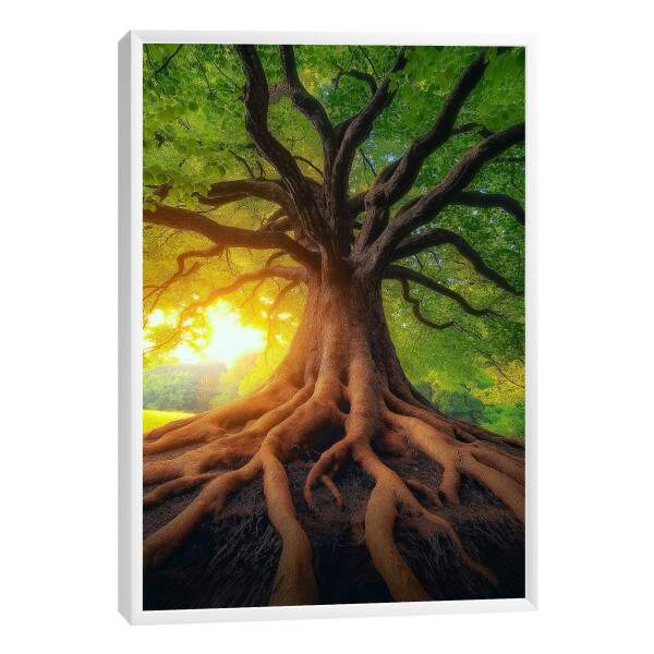 Quadro Decorativo Amanhecer da rvore da Vida Harmonia e Beleza