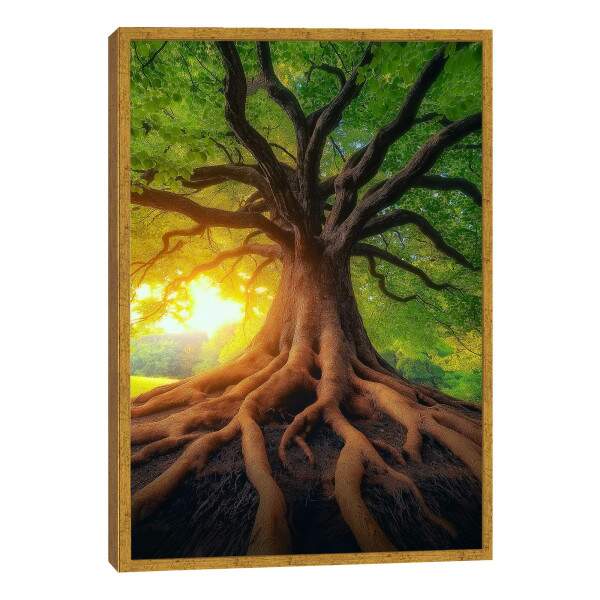 Quadro Decorativo Amanhecer da rvore da Vida Harmonia e Beleza