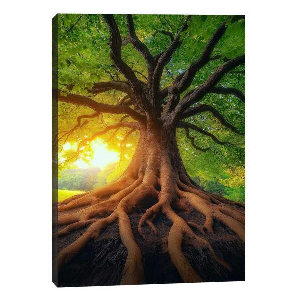 Quadro Decorativo Amanhecer da rvore da Vida Harmonia e Beleza