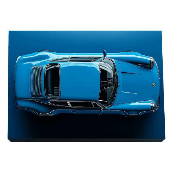 Quadro Decorativo Carro Esportivo em Azul Vibrante - Elegncia e Velocidade