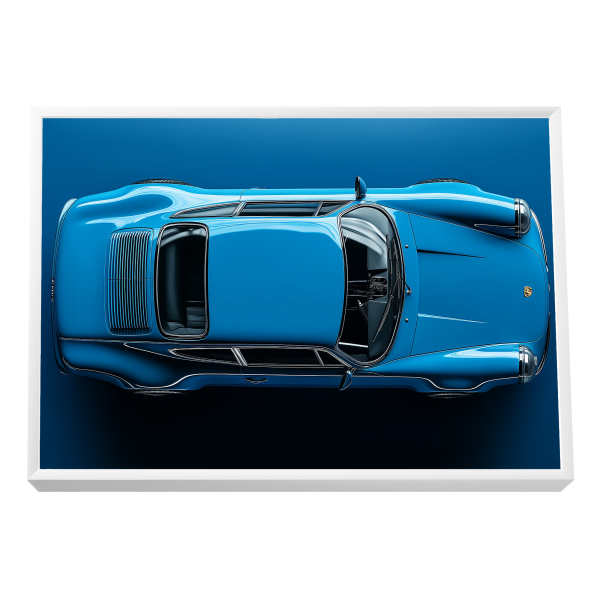 Quadro Decorativo Carro Esportivo em Azul Vibrante - Elegncia e Velocidade