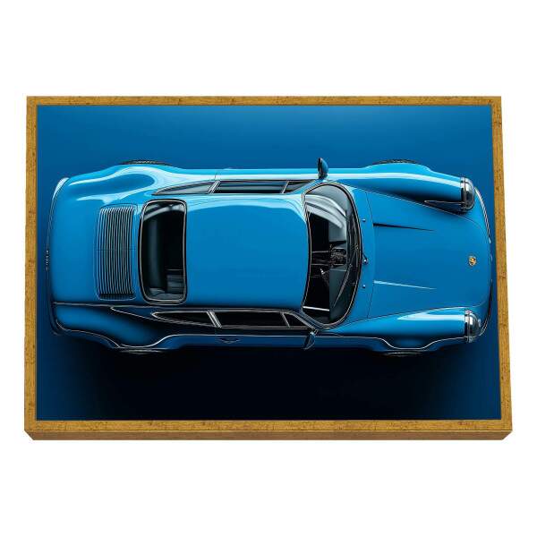 Quadro Decorativo Carro Esportivo em Azul Vibrante - Elegncia e Velocidade
