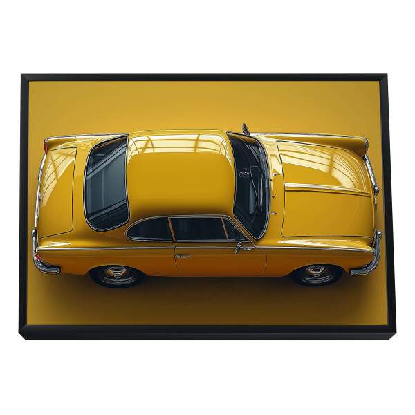 Quadro Decorativo Vintage - Carro Amarelo Vibrante para Decorao Elegante