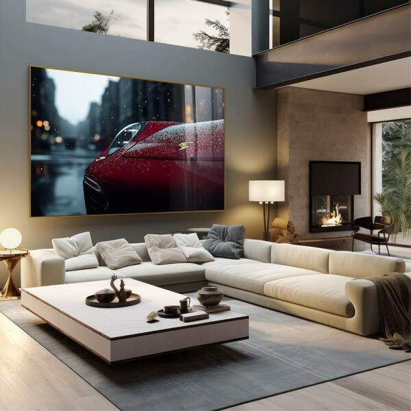 Elegncia Automotiva Quadro Decorativo do Carro Esportivo Vermelho