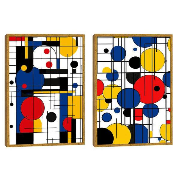 Quadro Decorativo Abstrato Geomtrico - Energia e Harmonia para Seu Espao
