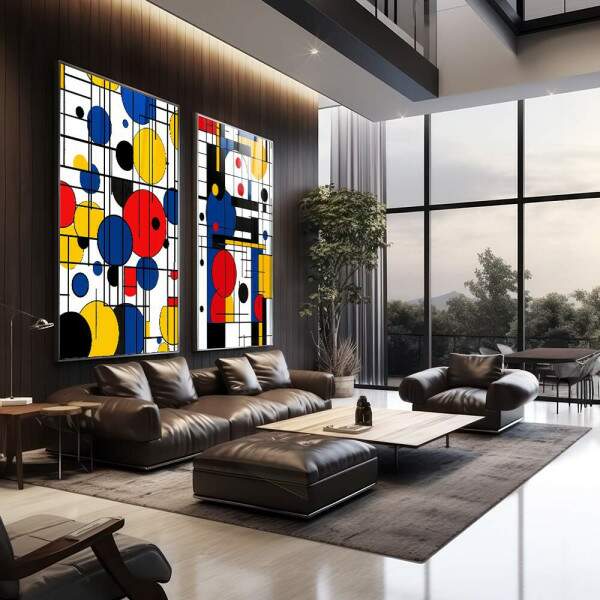 Quadro Decorativo Abstrato Geomtrico - Energia e Harmonia para Seu Espao