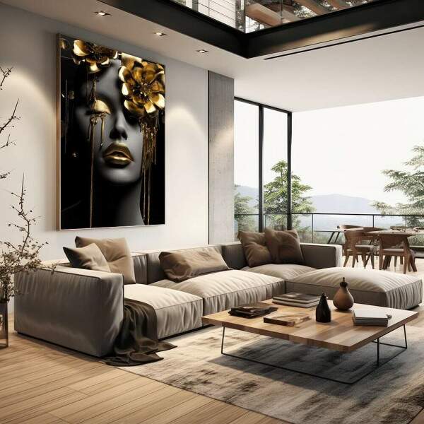 Quadro Decorativo Elegncia Dourada