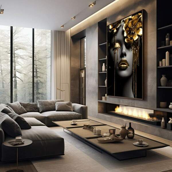 Quadro Decorativo Elegncia Dourada